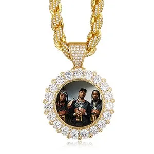 Custom Photo Medallion Necklace - With Big Rope Chain