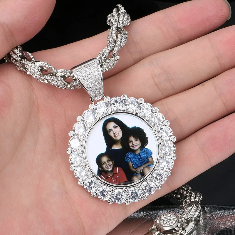 Custom Photo Medallion Necklace - With Big Rope Chain