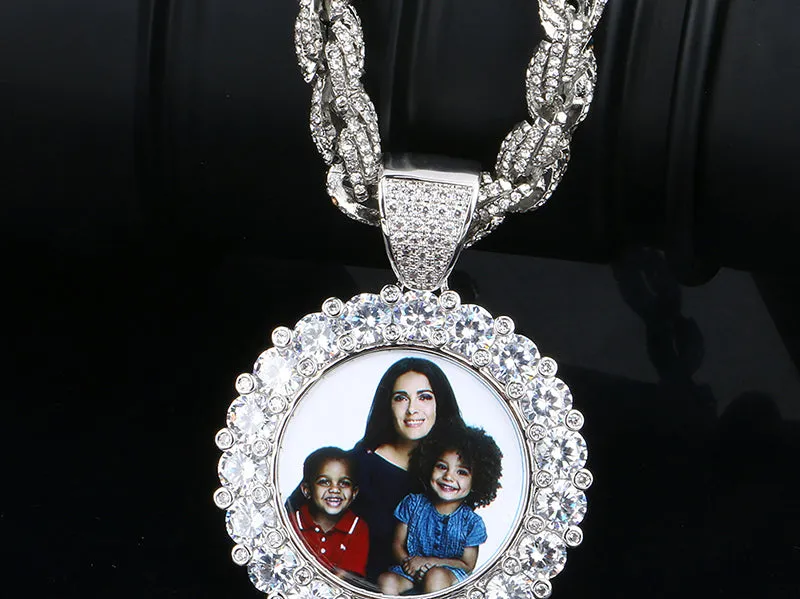 Custom Photo Medallion Necklace - With Big Rope Chain