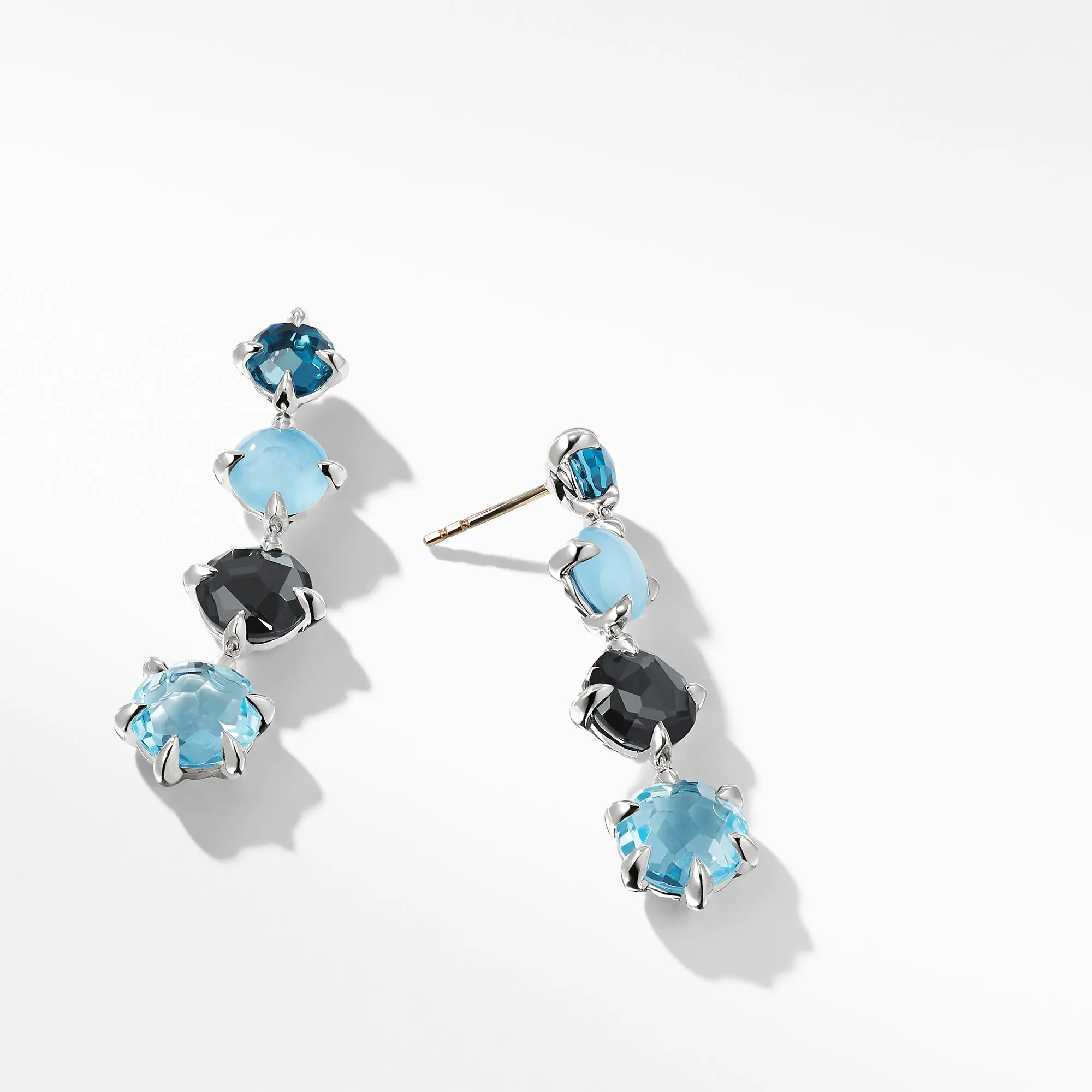 David Yurman Chatelaine Drop Earrings with Blue Topaz