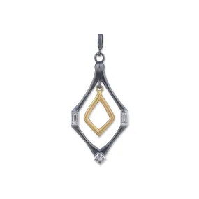 Deco Pendant with White Sapphires