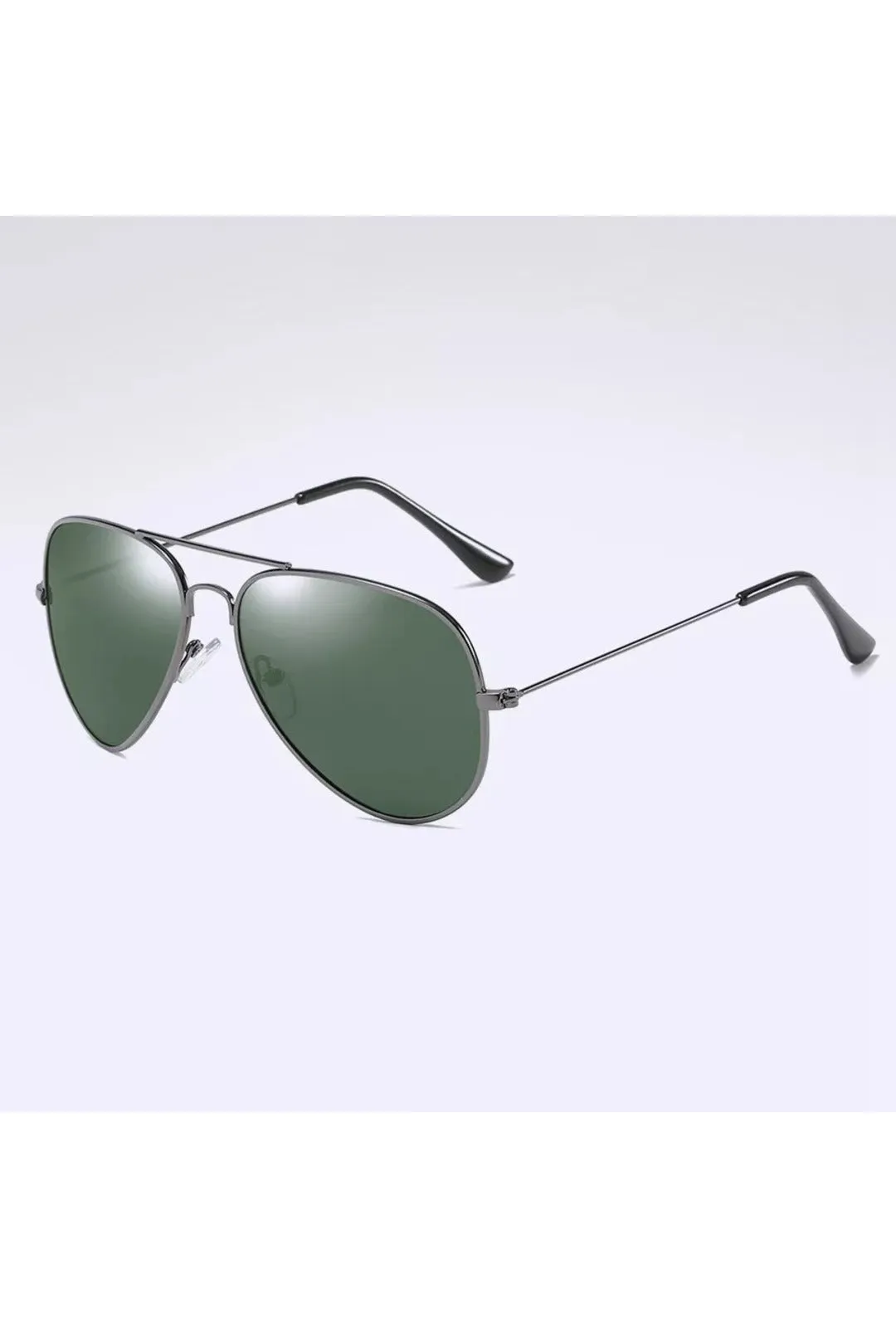 Deep Green Gunmetal Aviator Glasses