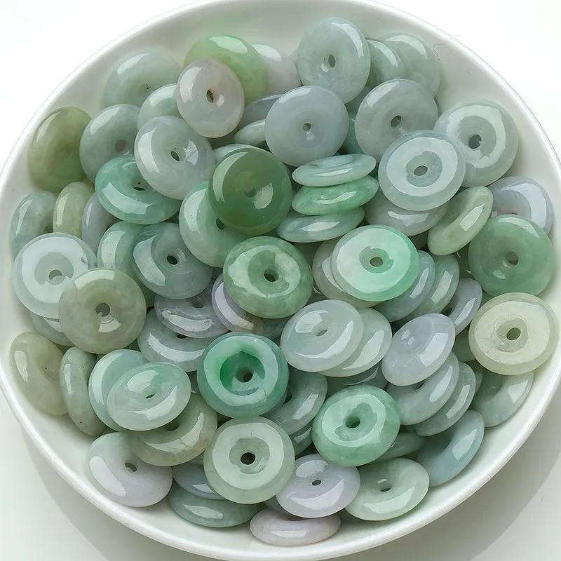 Diameter 15mm-15.5mm Thickness 3mm-4mm Natural Jade Beads Jadeite Mixed Colors Bead WBD18