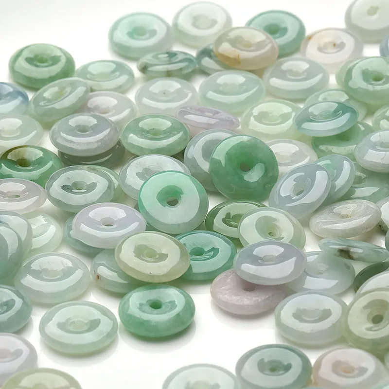 Diameter 15mm-15.5mm Thickness 3mm-4mm Natural Jade Beads Jadeite Mixed Colors Bead WBD18