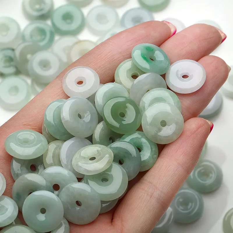 Diameter 15mm-15.5mm Thickness 3mm-4mm Natural Jade Beads Jadeite Mixed Colors Bead WBD18