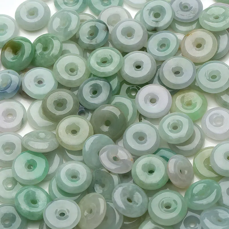 Diameter 15mm-15.5mm Thickness 3mm-4mm Natural Jade Beads Jadeite Mixed Colors Bead WBD18