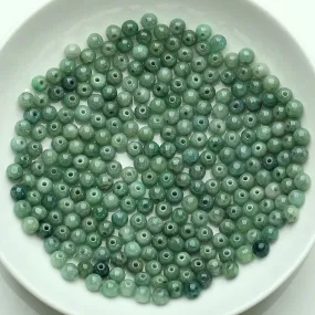 Diameter 4.5mm-5mm Natural Jade Beads Jadeite Grey Green Bead WBD24