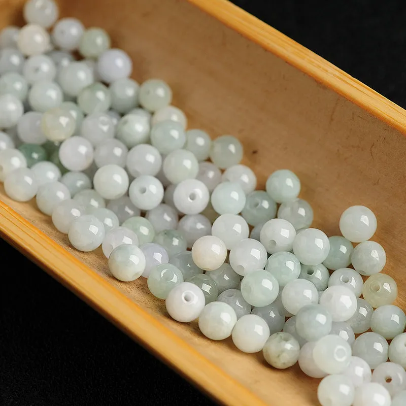 Diameter 5mm-5.5mm Natural Jade Beads Jadeite White Light Colors Bead WBD9