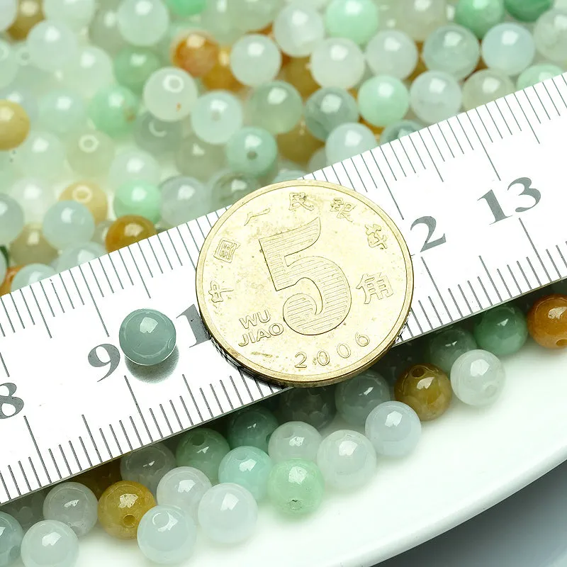 Diameter 5mm Natural Jade Beads Jadeite Mixed Colors Bead WBD17