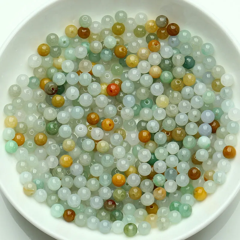 Diameter 5mm Natural Jade Beads Jadeite Mixed Colors Bead WBD17