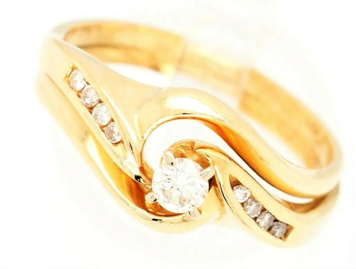 Diamond 18ct Yellow & White Gold 2 Ring Wedding Set