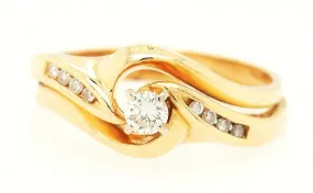 Diamond 18ct Yellow & White Gold 2 Ring Wedding Set