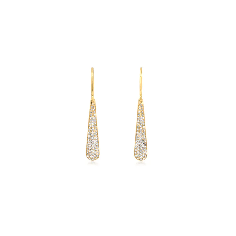 Diamond Dome Drop Earrings