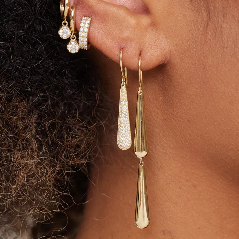 Diamond Dome Drop Earrings