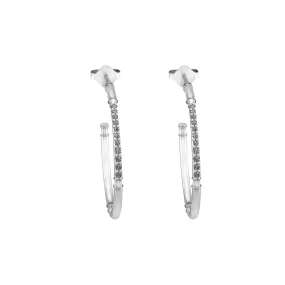 Diamond Fashion Half Hoop Earrings in 10K White Gold