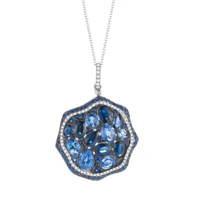 Diamond weight- .24  Sapphire weight- 7.56 (w/o chain)