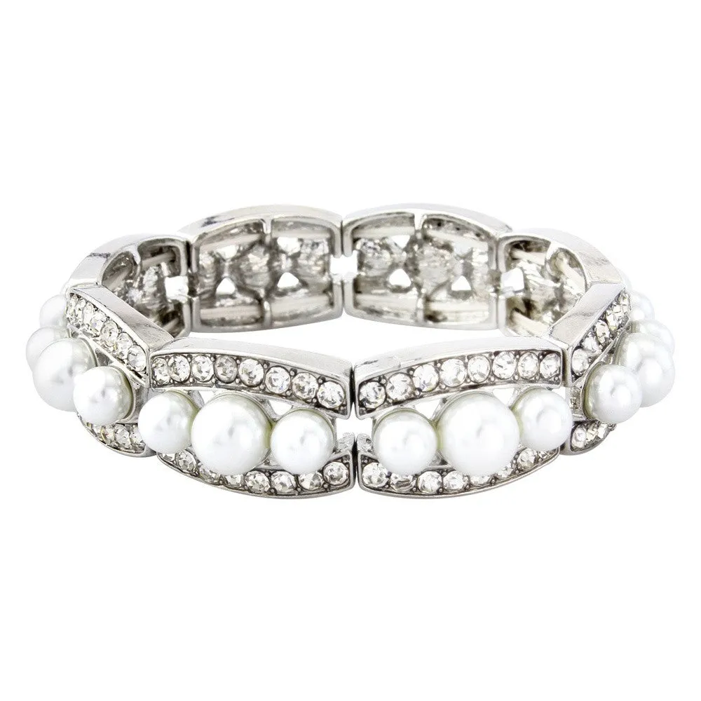 Diana Pearl and Crystal Bracelet