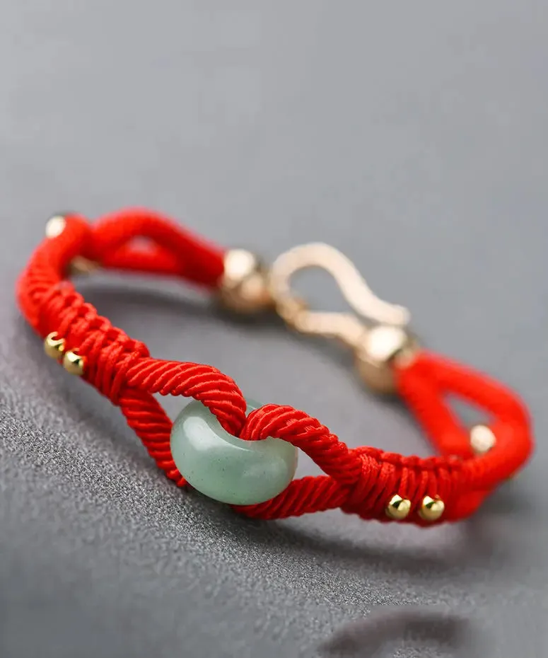 DIY Blackish Green Hand Knitting Jade Bracelet ML0301