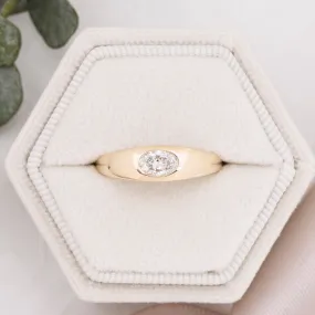 Dome Ring, 0.40ct Oval Brilliant Cut Diamond, 14k Yellow Gold (One of a kind)