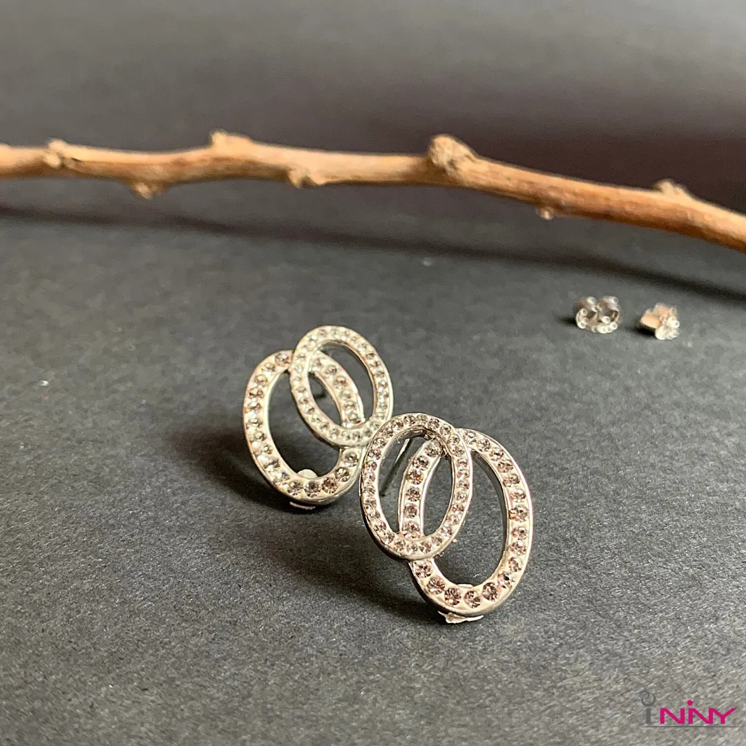 Double Ring for Eternity Stud Earrings