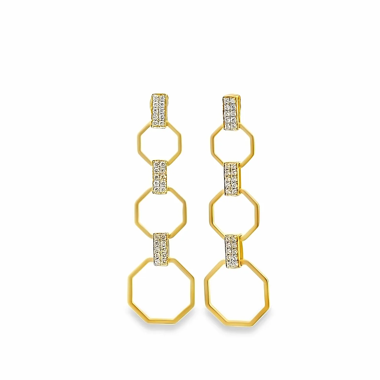 Doves Hexagon Drop Earrings