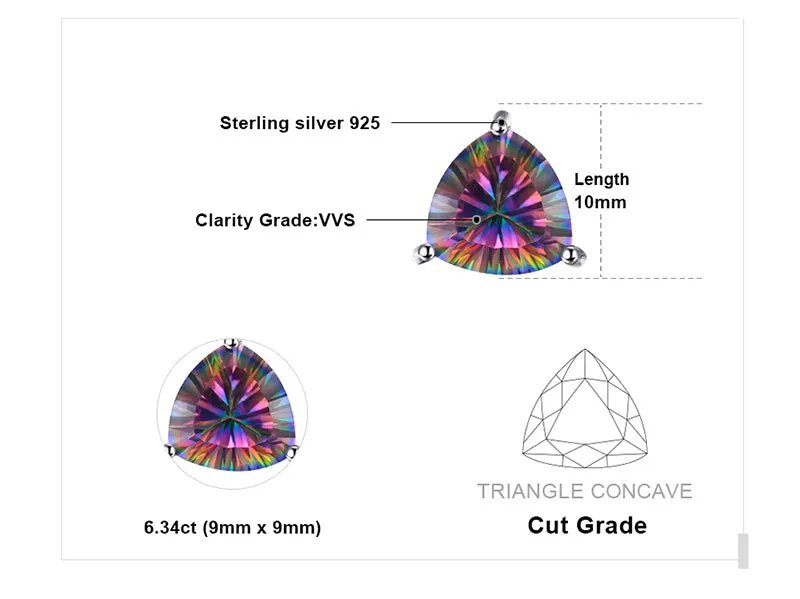 Earring JewelryPalace 925 Sterling Silver 4.5ct Genuine Nature Rainbow Fire Red Multicolor