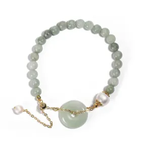 Elegant Sterling Silver Crystal Bracelet with Jade Safety Buckle