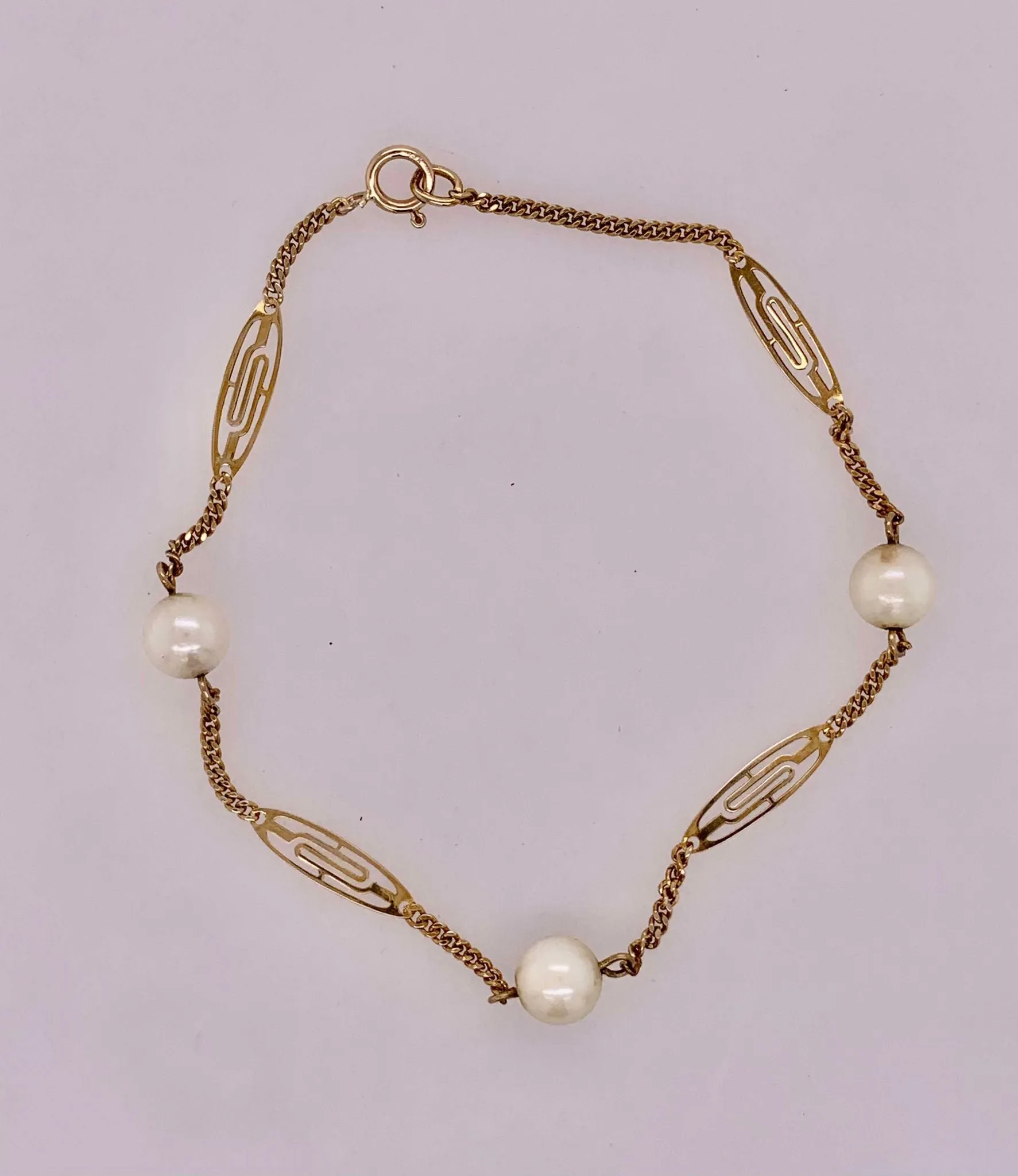 Estate 14K Pearl Bracelet