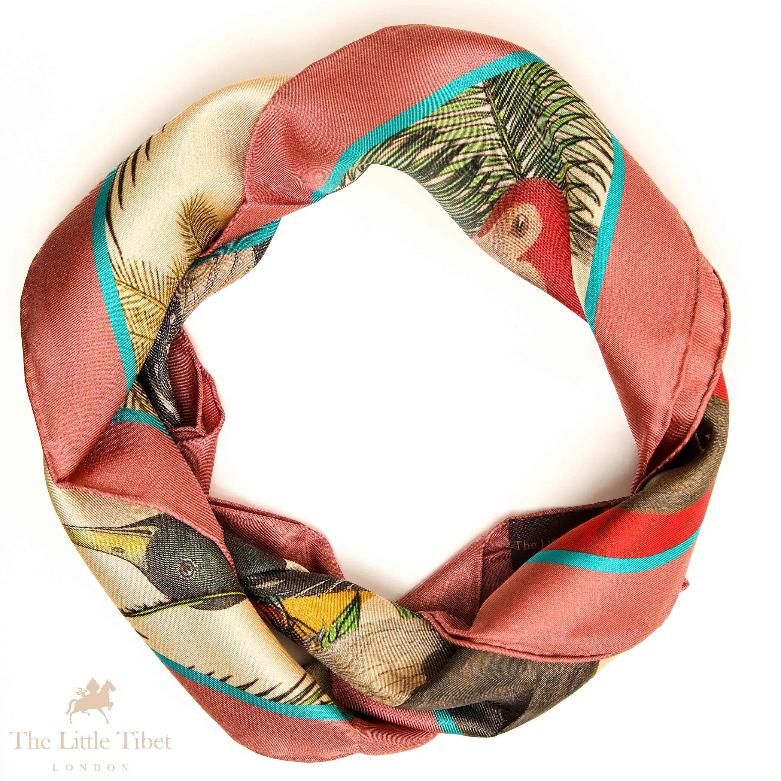 Eternal Love and Nature: Sea Birds Silk Scarf