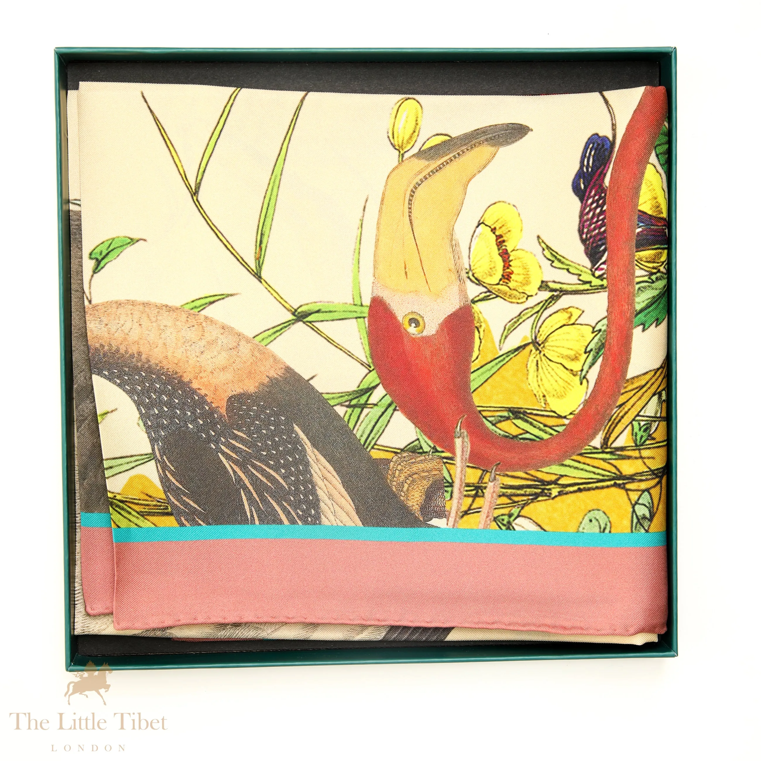 Eternal Love and Nature: Sea Birds Silk Scarf