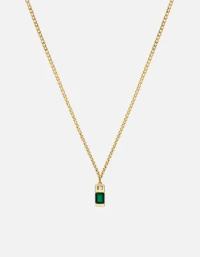 Everett Quartz Necklace, Gold Vermeil/Baguette Sapphire