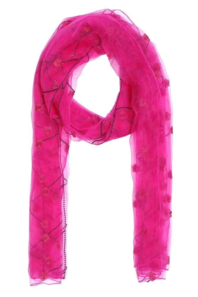 FabSeasons Solid Pink Viscose Stylish Scarf