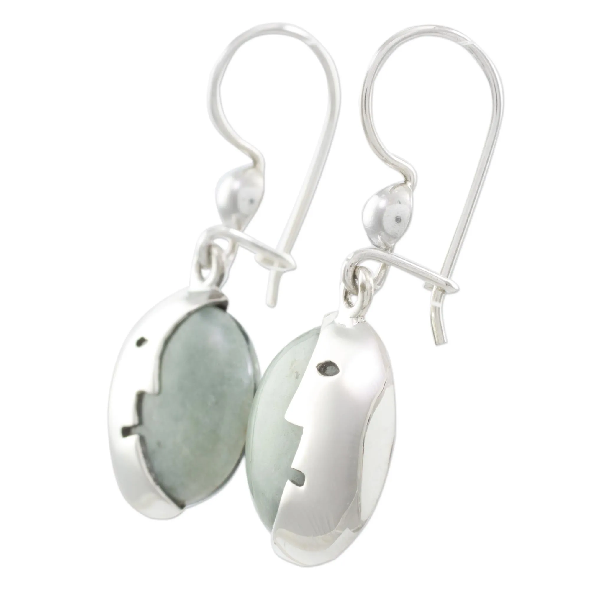 Face of the Moon Jade dangle earrings