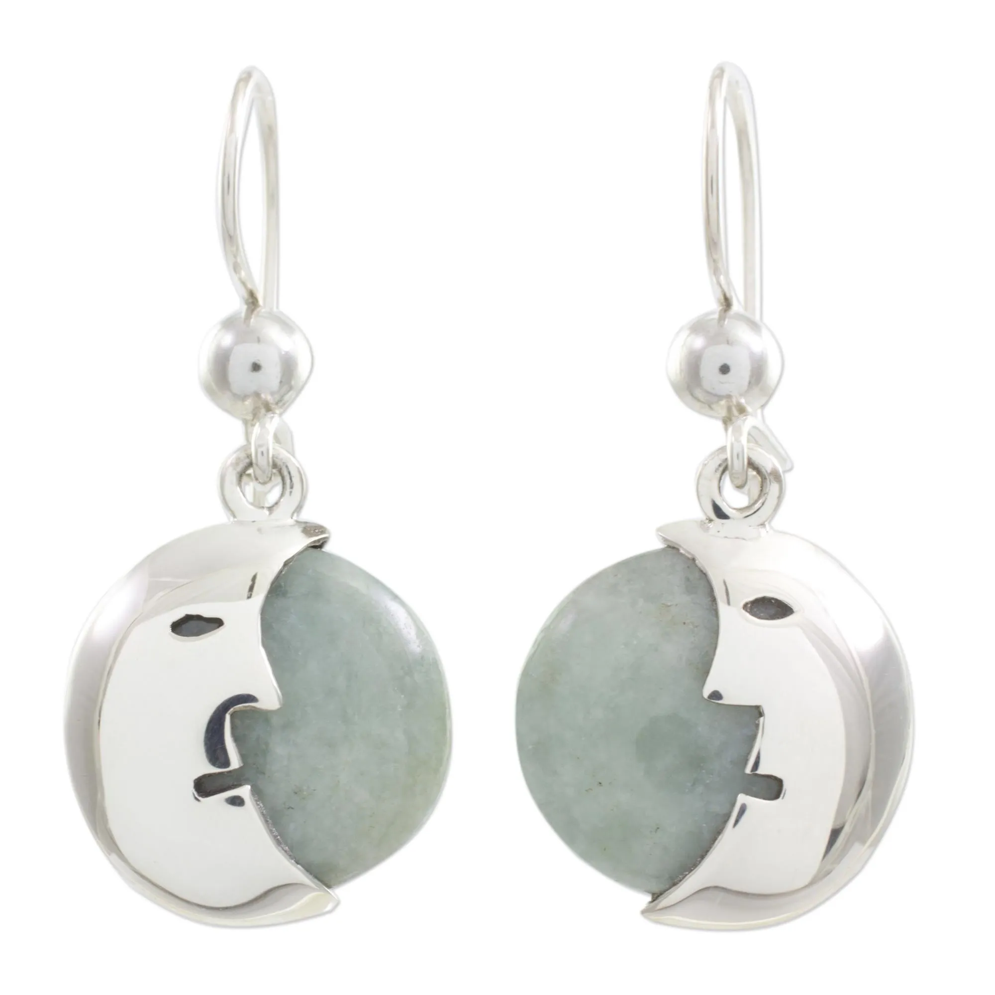 Face of the Moon Jade dangle earrings