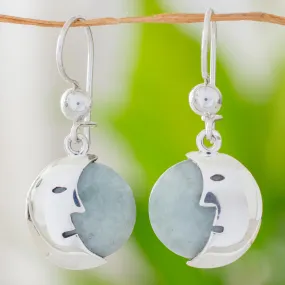 Face of the Moon Jade dangle earrings