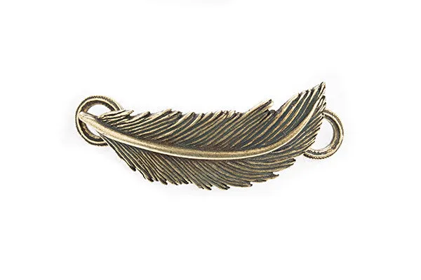 Feather Pendant Brass