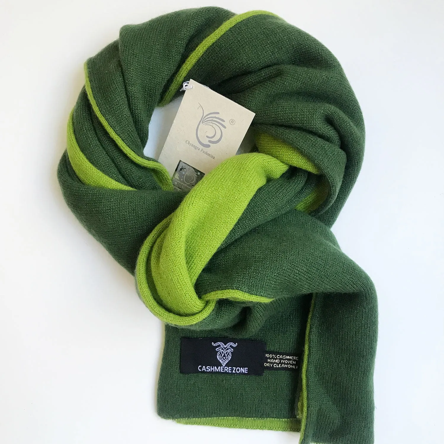 Field Green Reversible Pure Cashmere Scarf