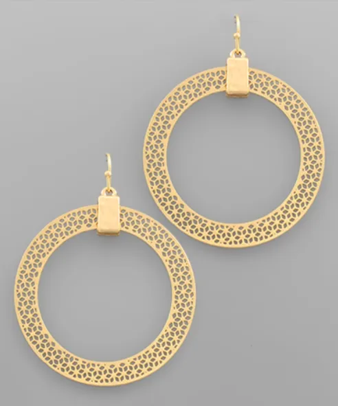 Filigree Circle Hoops *Gold or Silver*