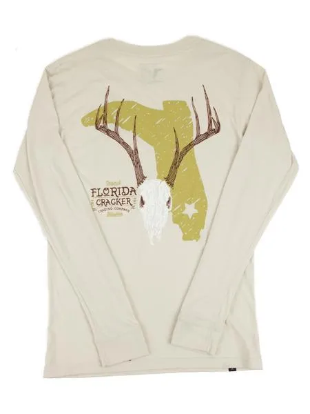 Florida Cracker Trading Co. Men's Tan Deer Skull LS T-Shirt