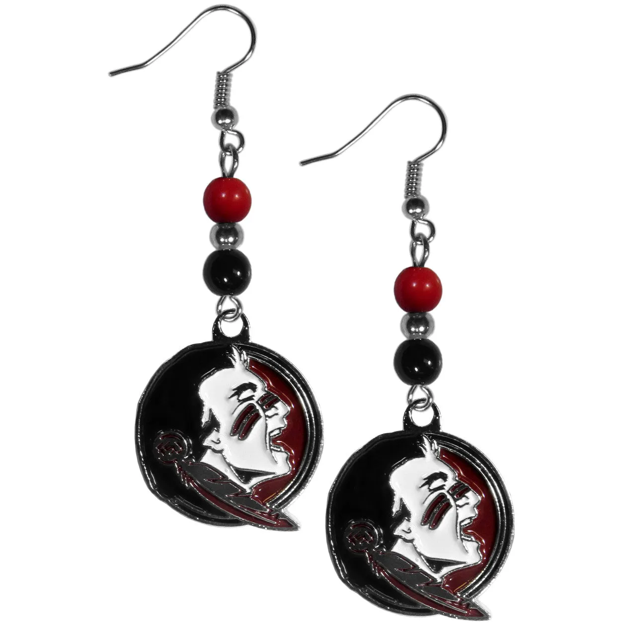 Florida St. Seminoles Fan Bead Dangle Earrings