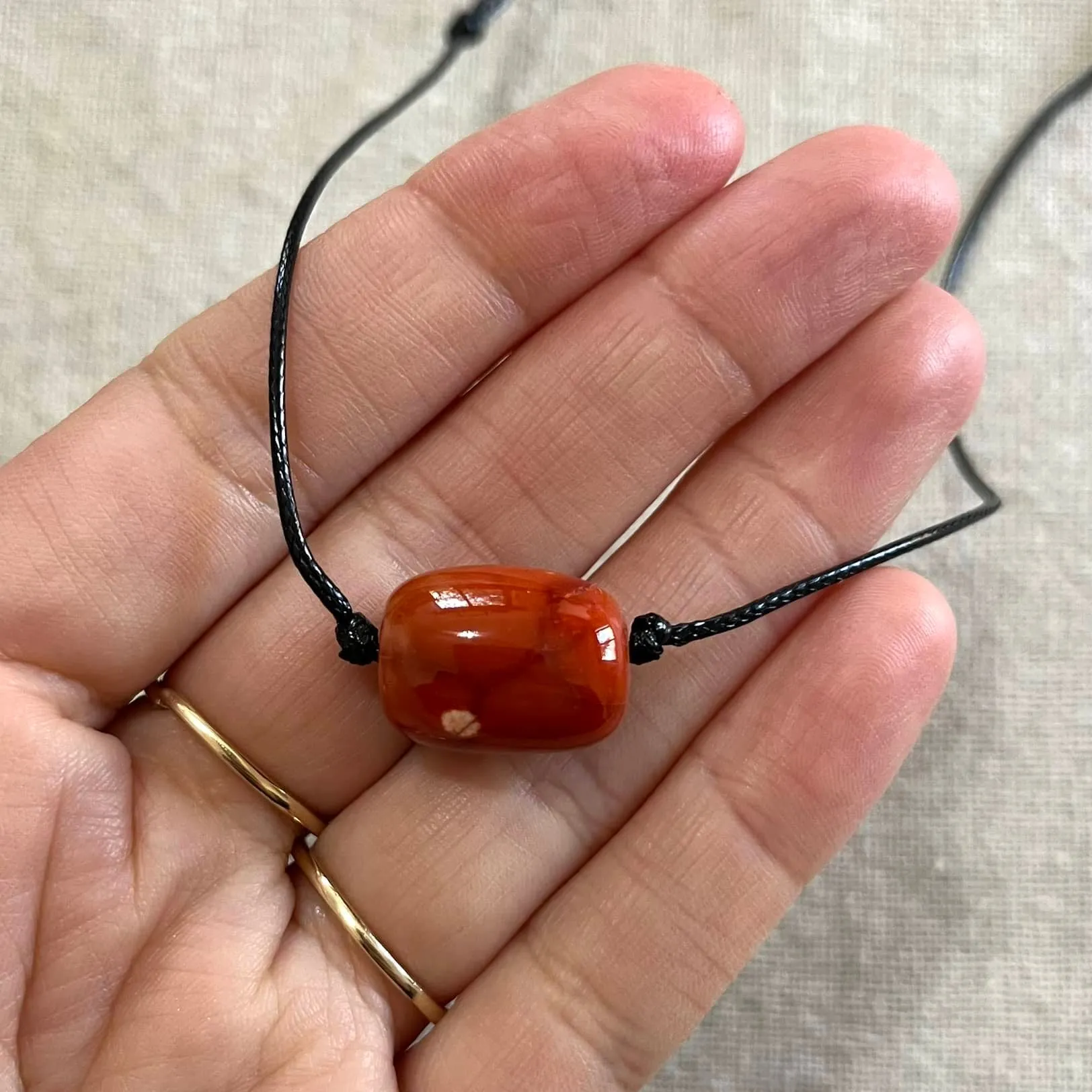 Fortune Pendant - Red Agate