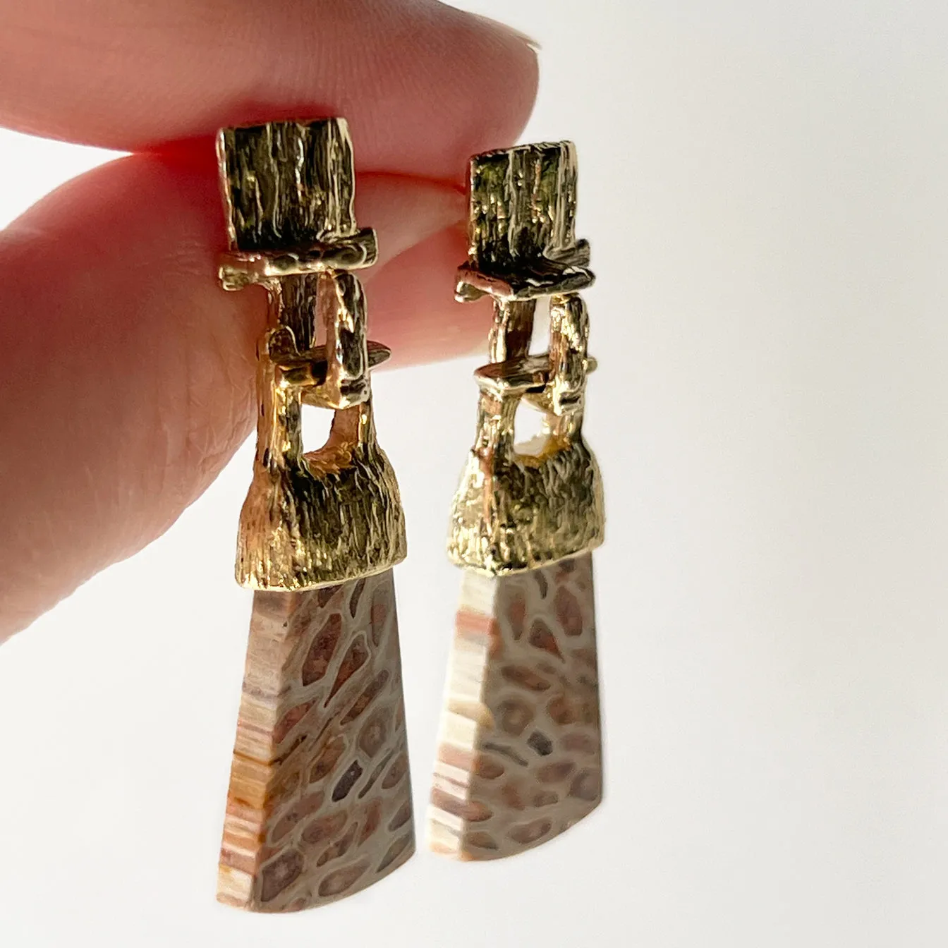 Fossil Fern Brutalist Earrings