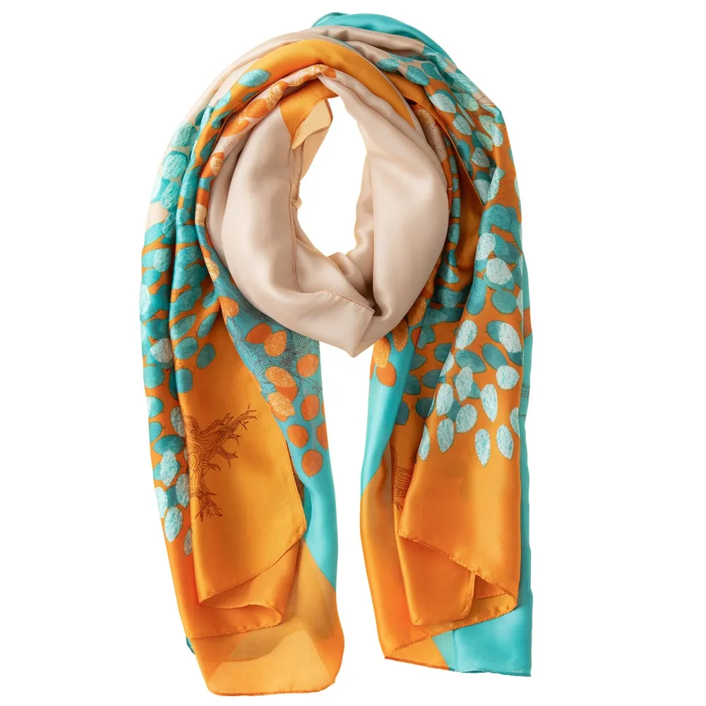 Galway Crystal Fashion Orange & Turquoise Polyester Scarf