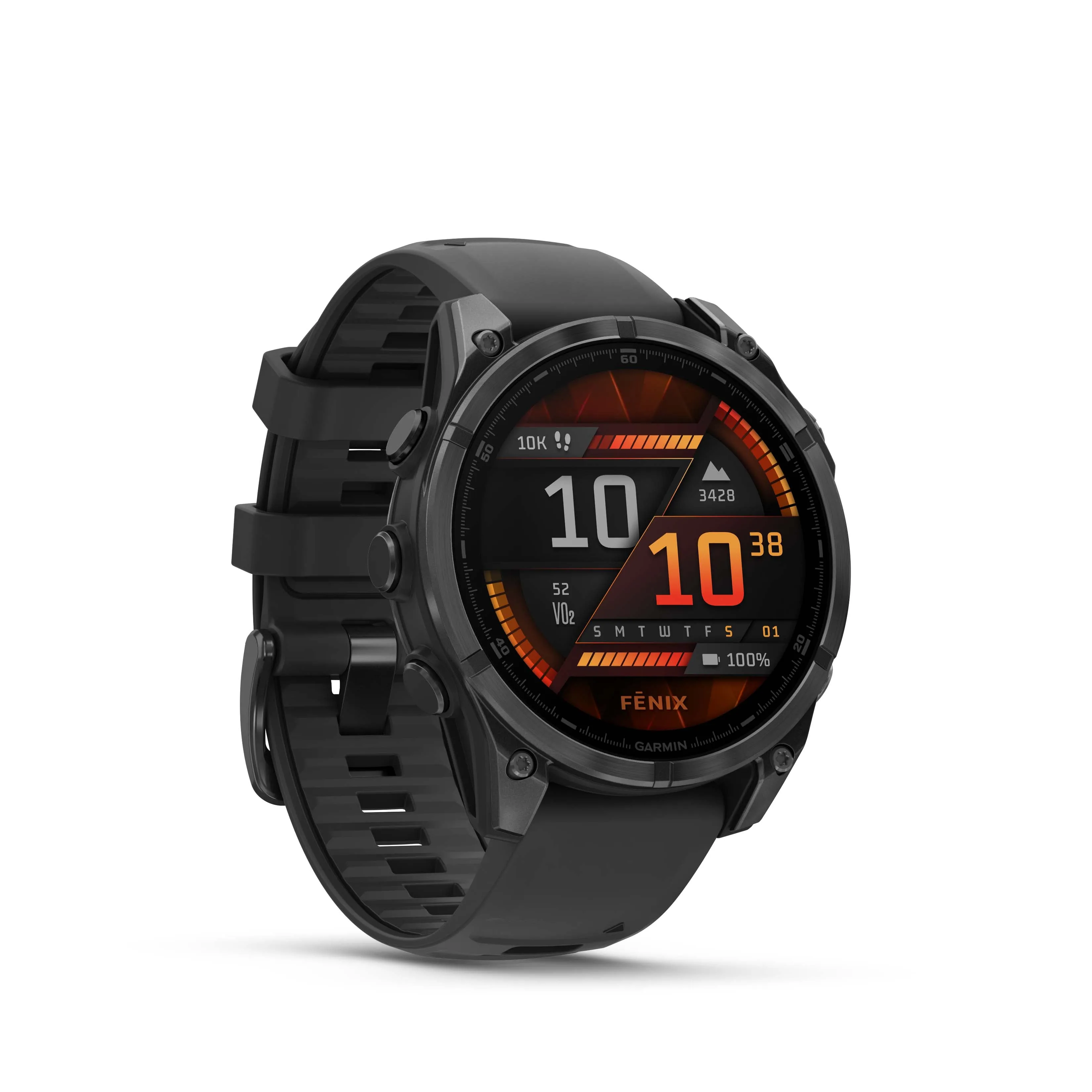 Garmin Fenix 8 47 mm, AMOLED Slate Gray with Black Silicone Band Multisport GPS Smartwatch (010-02904-00)