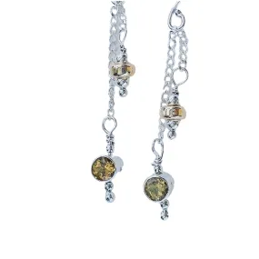 Gemstone and Silver Earrings