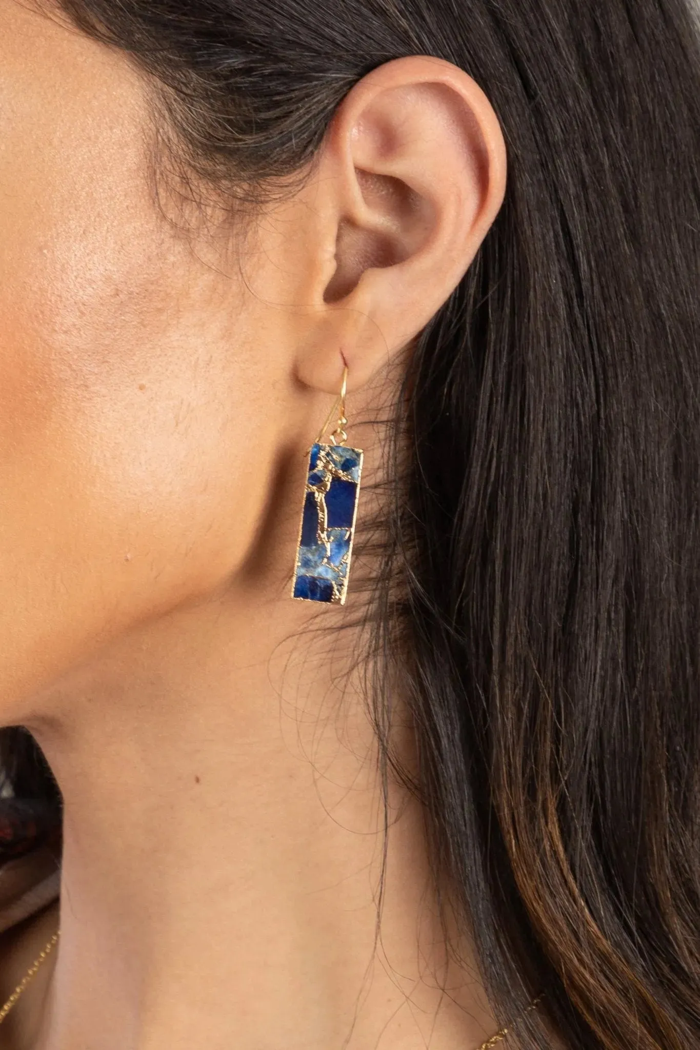 Gemstone Rectangle Mojave Earrings