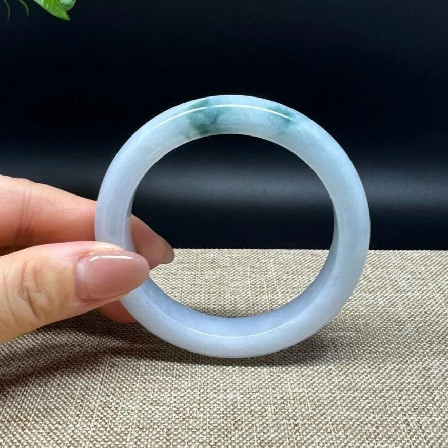 Genuine Burmese Blue Green Jade Jadeite Bangle Bracelet ( 56.1mm )