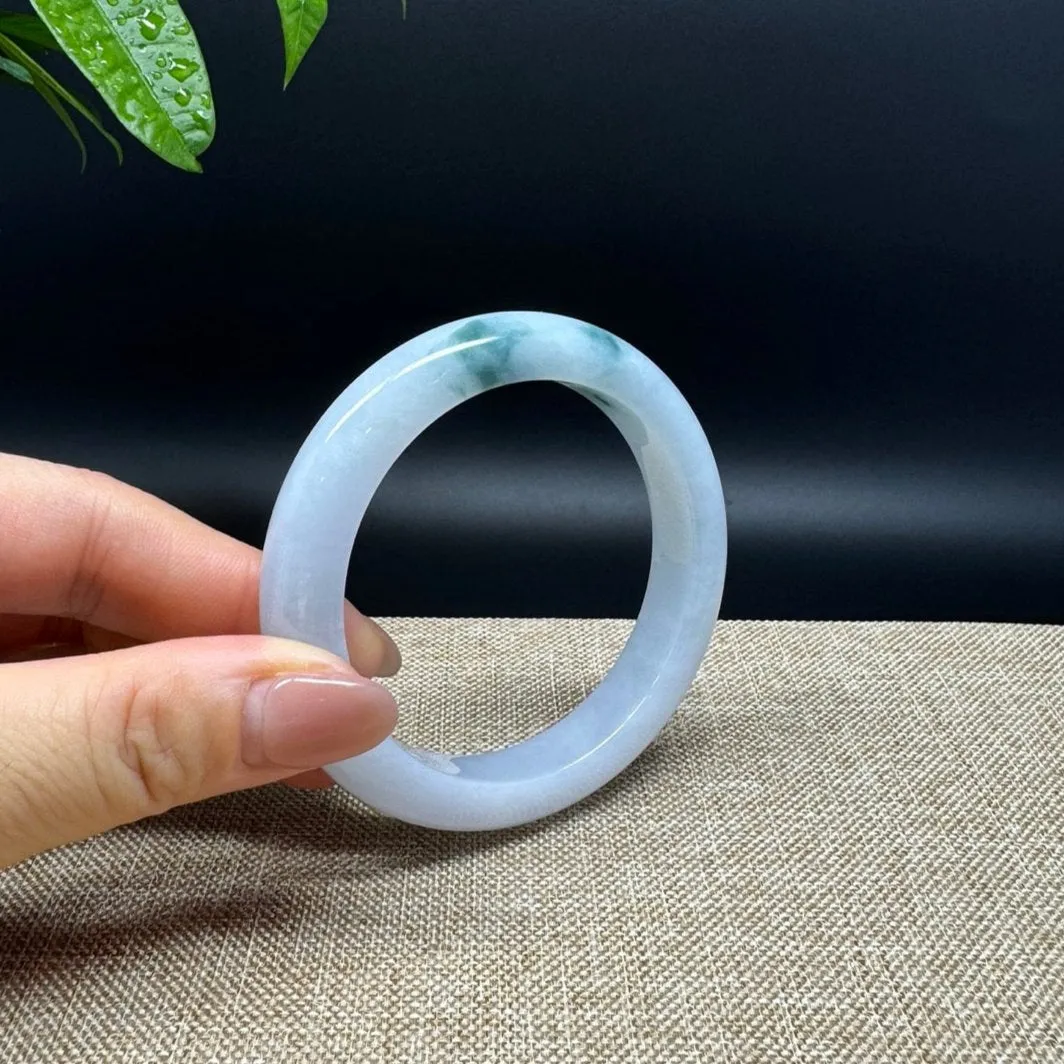 Genuine Burmese Blue Green Jade Jadeite Bangle Bracelet ( 56.1mm )