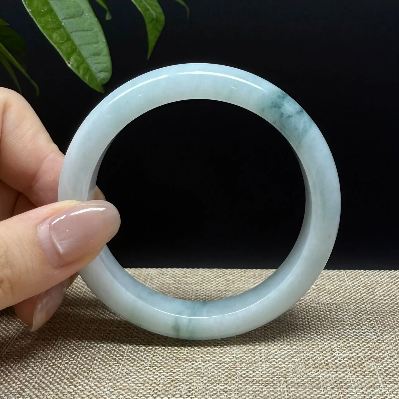 Genuine Burmese Blue Green Jade Jadeite Bangle Bracelet ( 56.8mm )