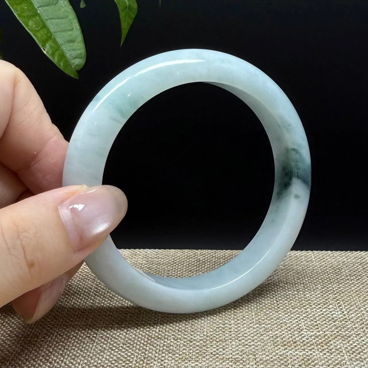 Genuine Burmese Blue Green Jade Jadeite Bangle Bracelet ( 56.8mm )